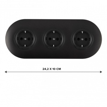 Розетка с заземлением и со шторкой Arte Milano SET08-3 SET08-3-40-1x3 black-1