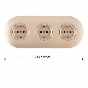 Розетка с заземлением и со шторкой Arte Milano SET08-3 SET08-3-40-1x3 shampan-1