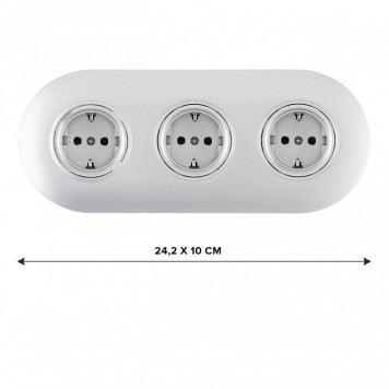 Розетка с заземлением и со шторкой Arte Milano SET08-3 SET08-3-40-1x3 silver-1