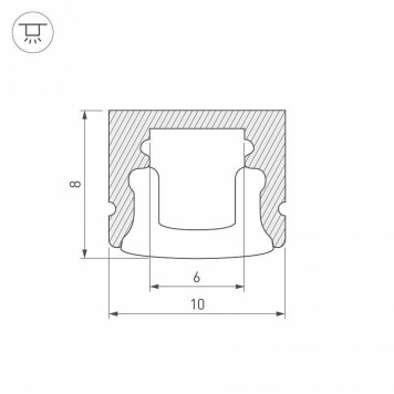 Профиль накладной Arlight ARH-MINI5-2000 ANOD 018827-2