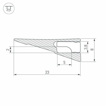 Профиль накладной угловой внутренний Arlight SL-KANT 038205-8
