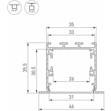 Профиль встраиваемый Arlight SL-LINIA 041878-2