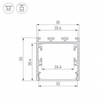 Профиль накладной Arlight LINE 053401-2
