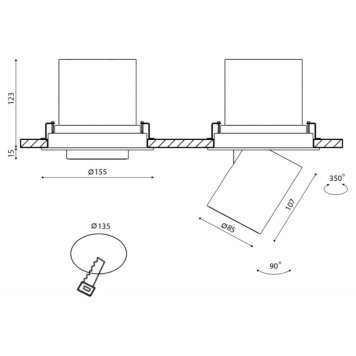 Встраиваемый светильник на штанге DesignLed SPL 00-00003436-3