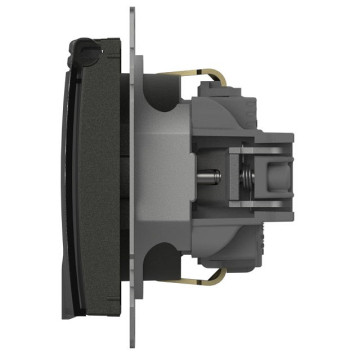 Розетка с заземлением и со шторкой, без рамки с крышкой Elbi Eleсtriс Zena Vega 609-011100-219-2