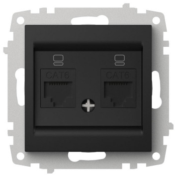 Розетка двойная Ethernet RJ-45 без рамки Elbi Eleсtriс Zena Vega 609-014800-248-1