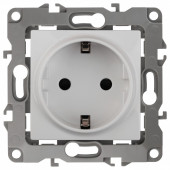 Розетка с заземлением и со шторкой, без рамки Эра Эра 12 12-2102-01