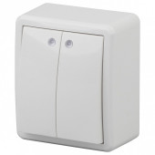 Выключатель двухклавишный с подсветкой Эра Эра Эксперт 11-1205-01