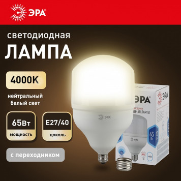 Лампа светодиодная Эра Стандарт LED POWER T160-65W-4000-E27/E40-3