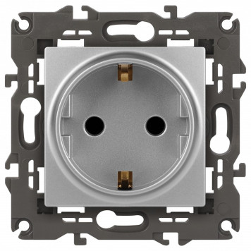Розетка с заземлением и со шторкой, без рамки Эра Эра Elegance 14-2102-03