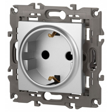 Розетка с заземлением и со шторкой, без рамки Эра Эра Elegance 14-2102-03-2