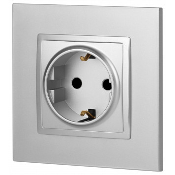 Розетка с заземлением и со шторкой, без рамки Эра Эра Elegance 14-2102-03-3