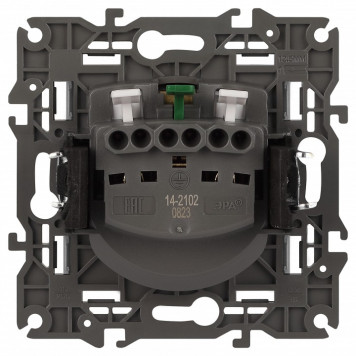 Розетка с заземлением и со шторкой, без рамки Эра Эра Elegance 14-2102-03-4
