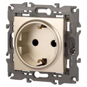 Розетка с заземлением и со шторкой, без рамки Эра Эра Elegance 14-2102-04-3