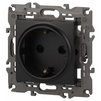 Розетка с заземлением и со шторкой, без рамки Эра Эра Elegance 14-2102-05-3