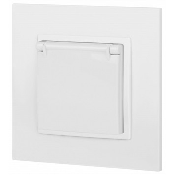 Розетка с заземлением и со шторкой, без рамки с крышкой Эра Эра Elegance 14-2103-01-5