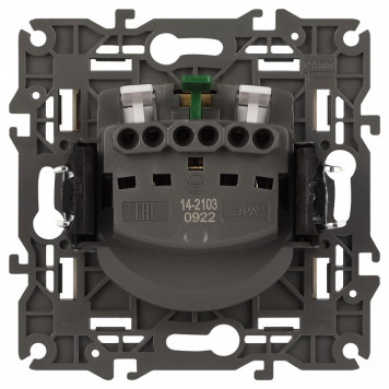 Розетка с заземлением и со шторкой, без рамки с крышкой Эра Эра Elegance 14-2103-02-4