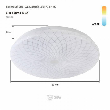 Накладной светильник Эра Slim SPB-6 Slim 3 12-6K-1