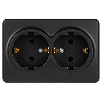 Розетка двойная с заземлением и со шторкой Эра Эра Эксперт 11-2205-05-1