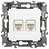 Розетка двойная Ethernet RJ-45 без рамки Эра Эра 12 12-3108-01М