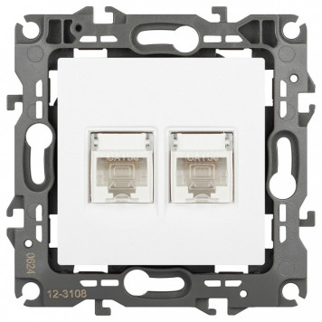 Розетка двойная Ethernet RJ-45 без рамки Эра Эра 12 12-3108-01М