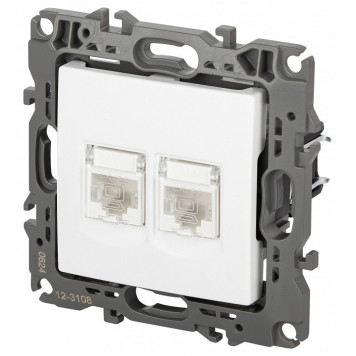 Розетка двойная Ethernet RJ-45 без рамки Эра Эра 12 12-3108-01М-1