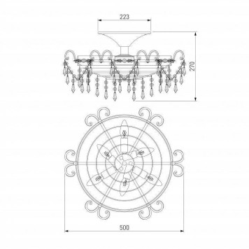 Люстра на штанге Bogate apos;s Empress 305/6 Strotskis-2