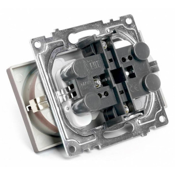 Розетка двойная с заземлением и с шторками, без рамки Stekker Катрин 49030-1