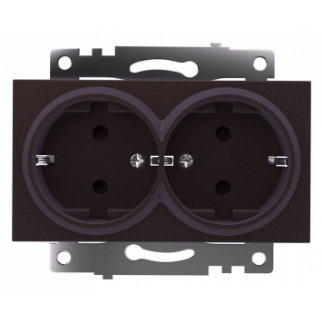 Розетка двойная с заземлением и с шторками, без рамки Stekker Катрин 49030-6
