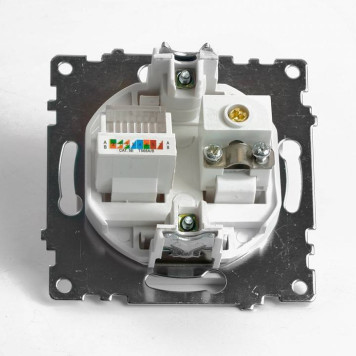ТВ-розетка и розетка Ethernet RJ-45 без рамки Stekker GLS00-7106-01 49181-3