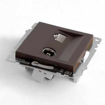 ТВ-розетка и розетка Ethernet RJ-45 без рамки Stekker GLS00-7106-04 49185-1