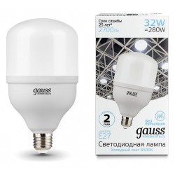Лампа светодиодная Gauss Elementary LED T100 E27 32Вт 6500K 63233