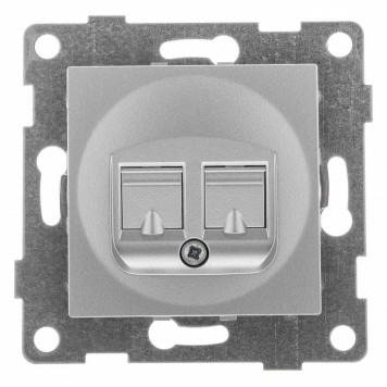 Розетка двойная RJ-12 и Ethernet RJ-45, без рамки Gusi Electric BRAVO С10КТ-004