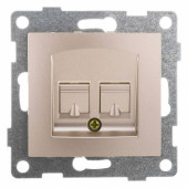 Розетка двойная телефонная RJ-12 Gusi Electric BRAVO С10Т2-027