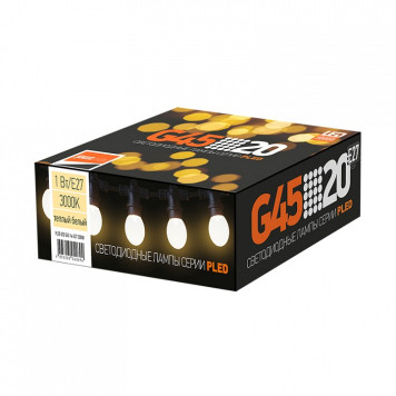 Лампа светодиодная Jazzway E27 1Вт 3000K PLED ECO G45 1w E27 3000K-1