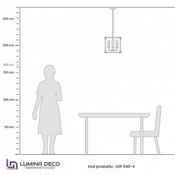 Люстра на штанге LUMINA DECO Waldorf LDP 1140-4 BK+MD-2