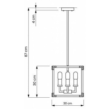 Люстра на штанге LUMINA DECO Waldorf LDP 1140-4 BK+MD-4