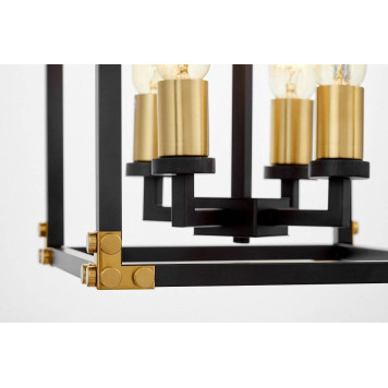 Люстра на штанге LUMINA DECO Waldorf LDP 1140-4 BK+MD-5