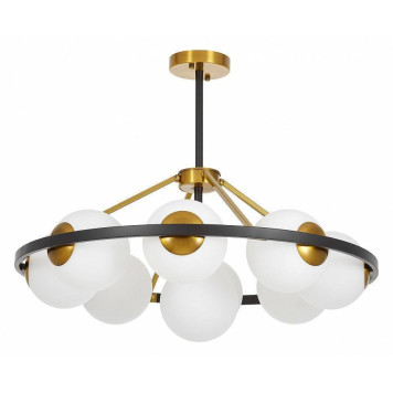 Люстра на штанге LUMINA DECO Donzano LDP 8034-9 BK+WT-1