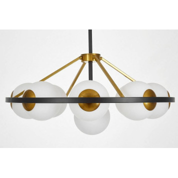 Люстра на штанге LUMINA DECO Donzano LDP 8034-9 BK+WT-2