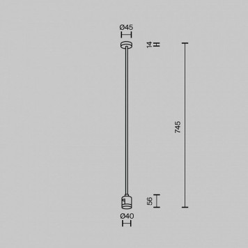 Основание на штанге Maytoni Accessories for tracks Flarity TRA159C-IPC1-PT-2