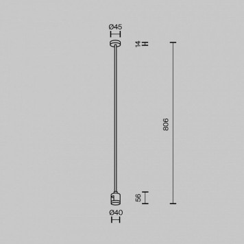 Основание на штанге Maytoni Accessories for tracks Flarity TRA159C-IPCL1-PT-2