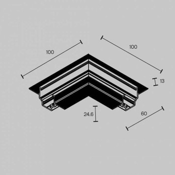 Соединитель угловой L-образный для треков встраиваемых Maytoni Accessories for tracks Exility TRAM034CL-42W-5