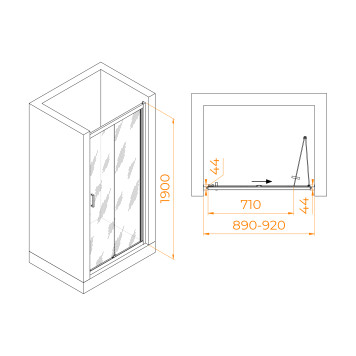 Душевая дверь складная «Книжка» в нишу RGW PA-21 900-5