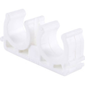 Двойное крепление Kalde d=20 для полипропиленовых труб под сварку (цвет белый) (3592-bck-202200)