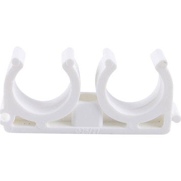 Двойное крепление Kalde d=25 для сварки полипропиленовых труб (белое)-1
