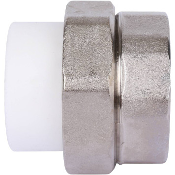 Муфта разъемная Kalde 32x1 1/4 для полипропиленовых труб под сварку с внутренней резьбой (белая)-1