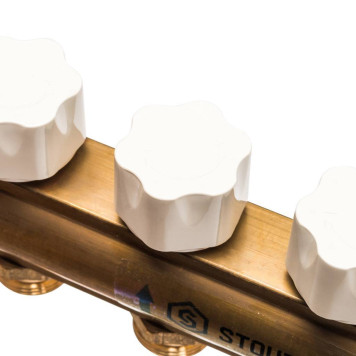 Распределительный коллектор STOUT из латуни без расходомеров 10 выходов-6