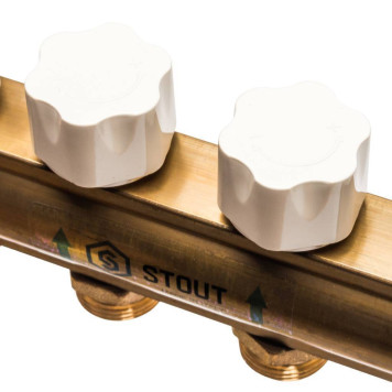 Распределительный коллектор STOUT из латуни без расходомеров на 12 выходов.-5