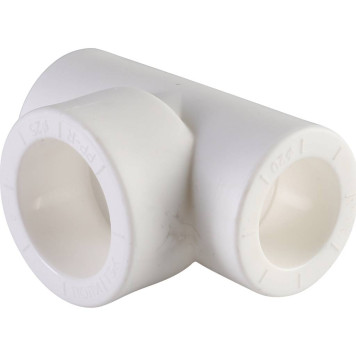 Тройник Политэк 20х25х20 для сварки полипропиленовых труб (белый)